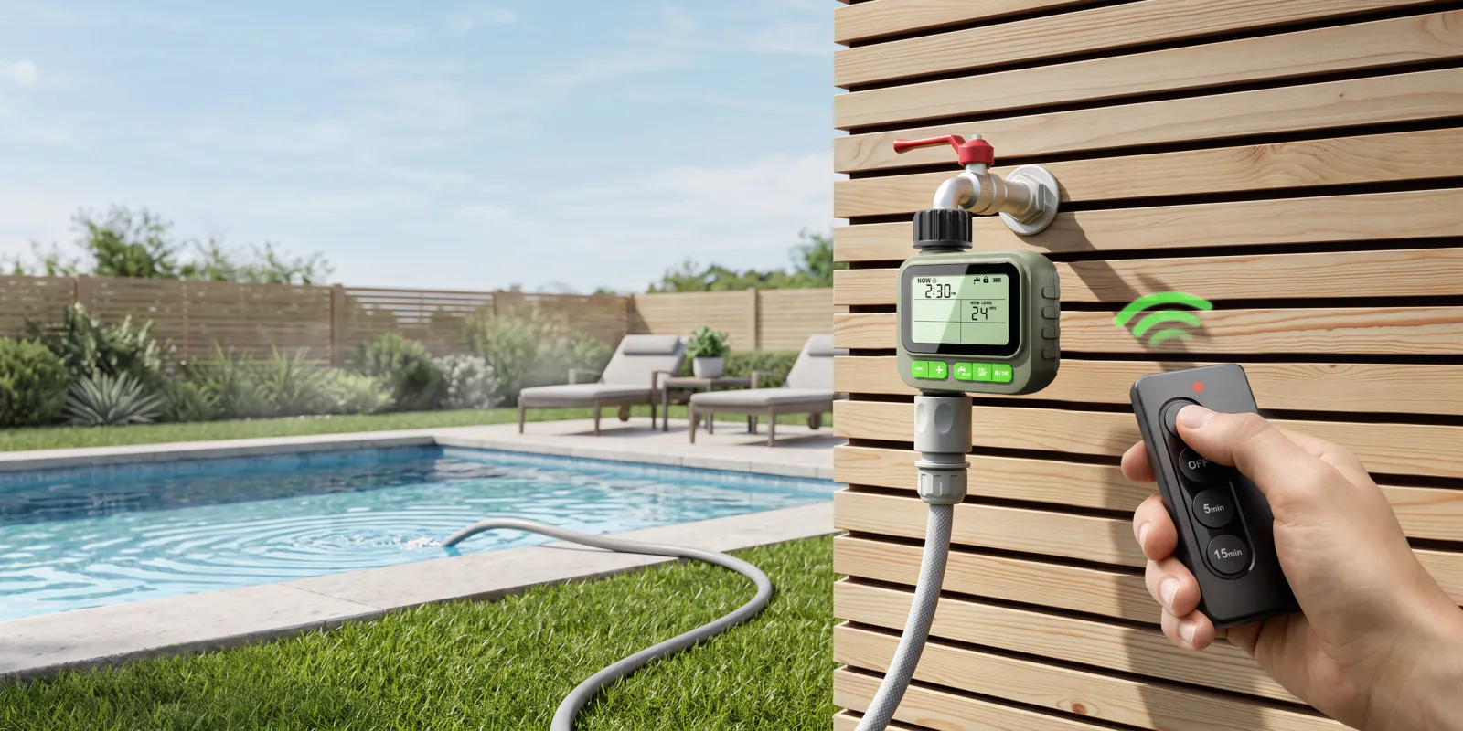 VODESON watering timer and handheld remote control